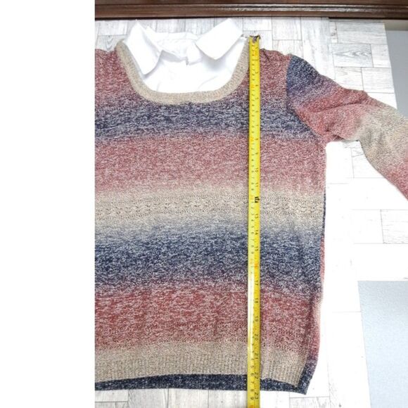 Al­fred Dun­ner Knit Lay­ered Look Sweater- Medium- ombre, fall, work, casual - Picture 11 of 11